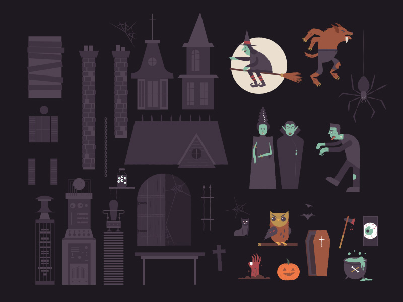 Halloween poster assets