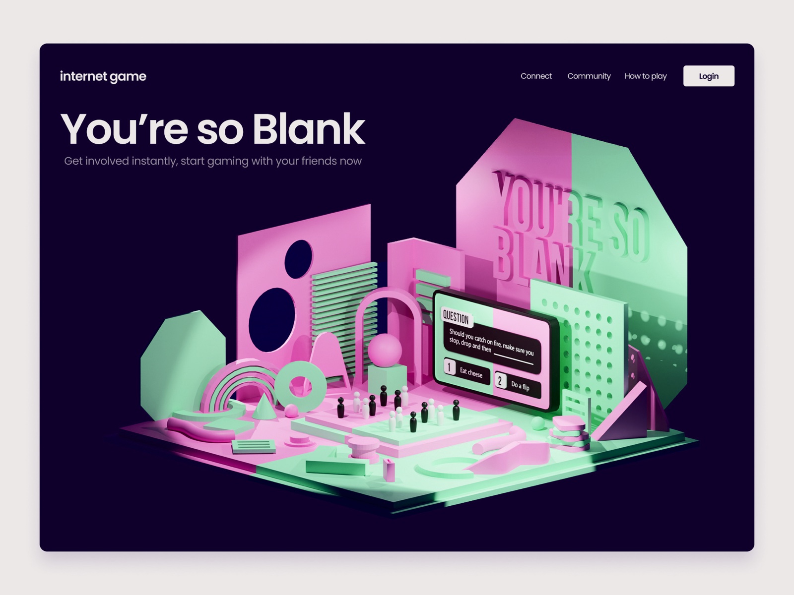'You're so Blank' website design in pink