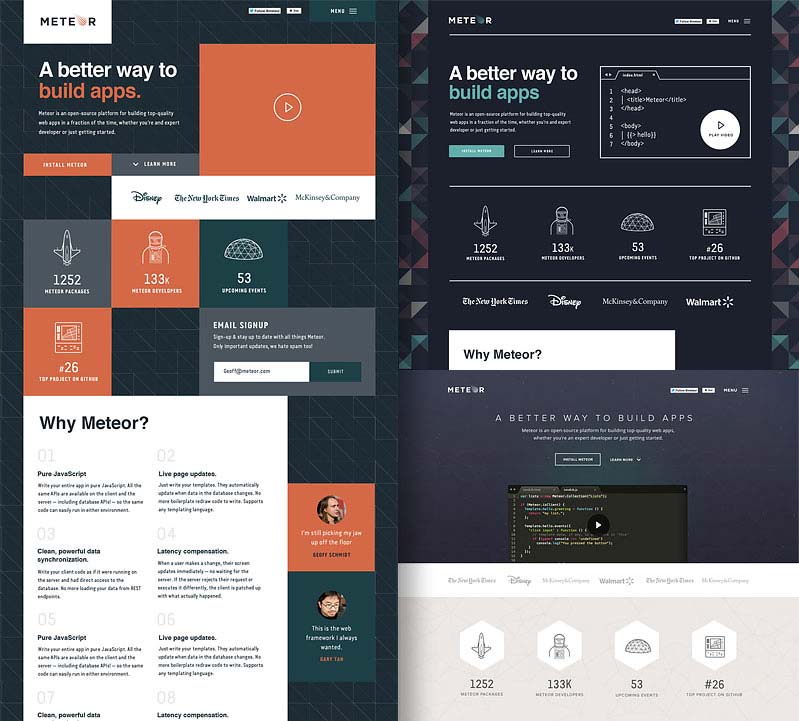 Meteor alternative web design options