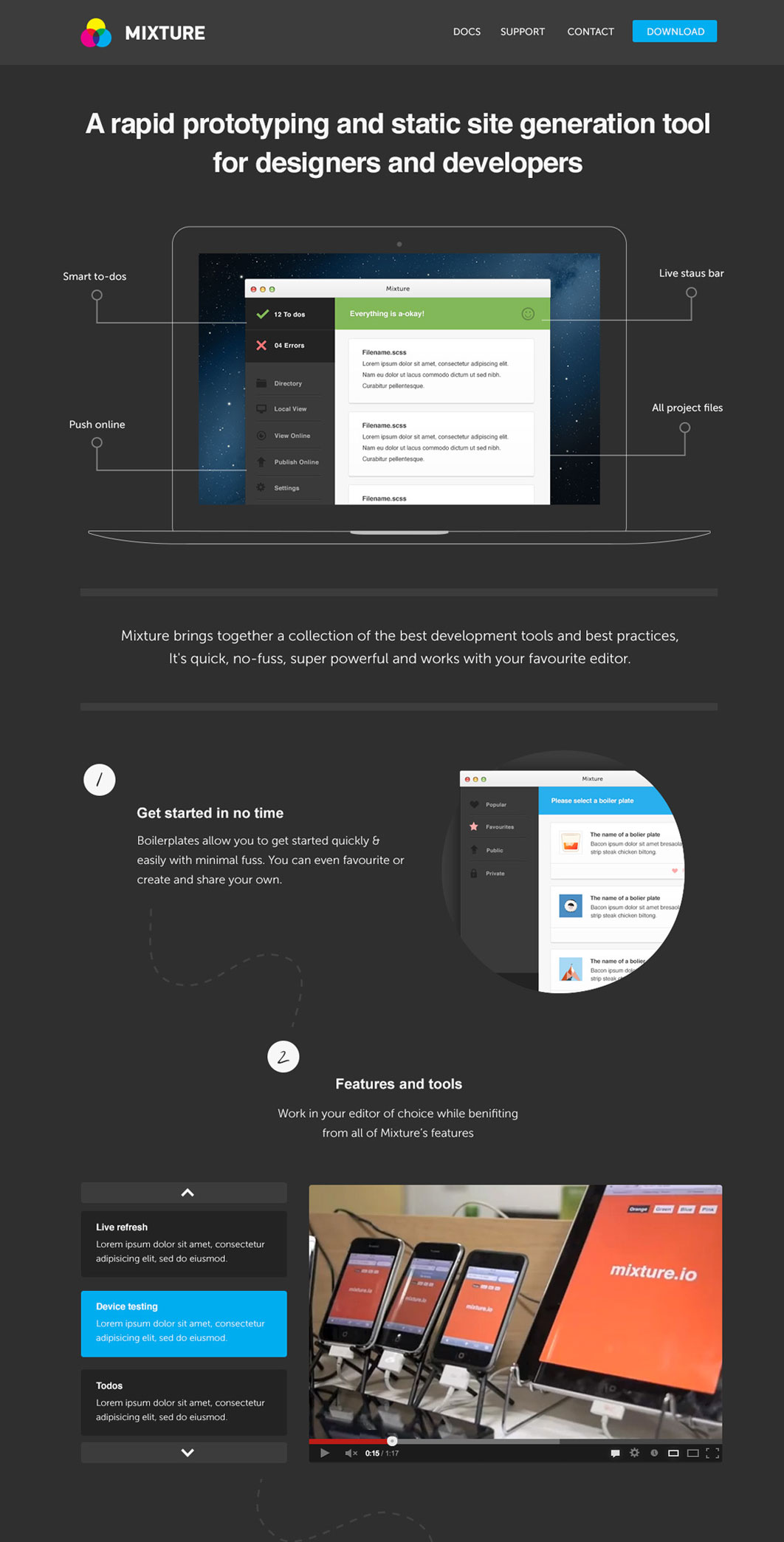 Mixture.io home page