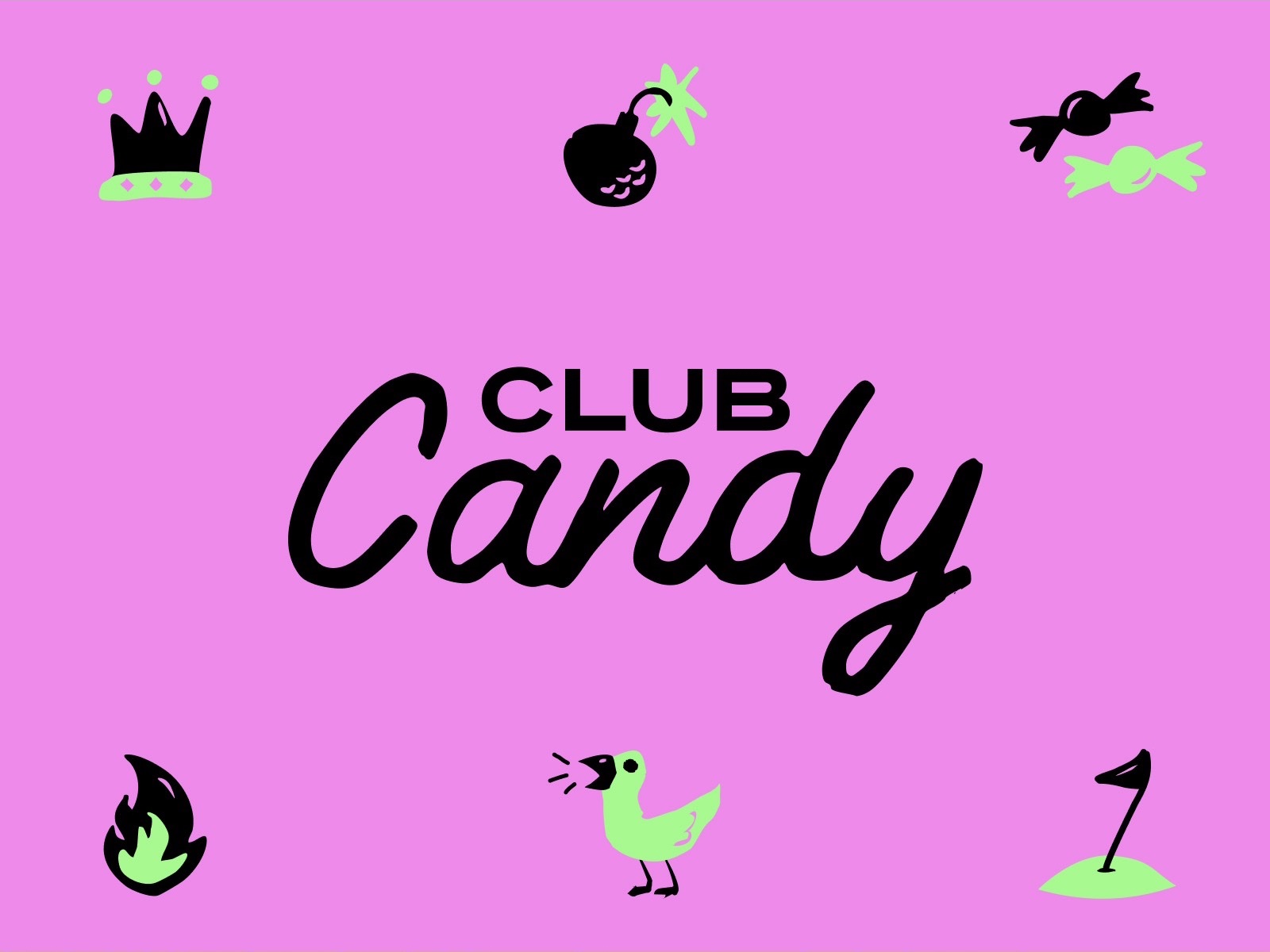 Club Candy logo and icons