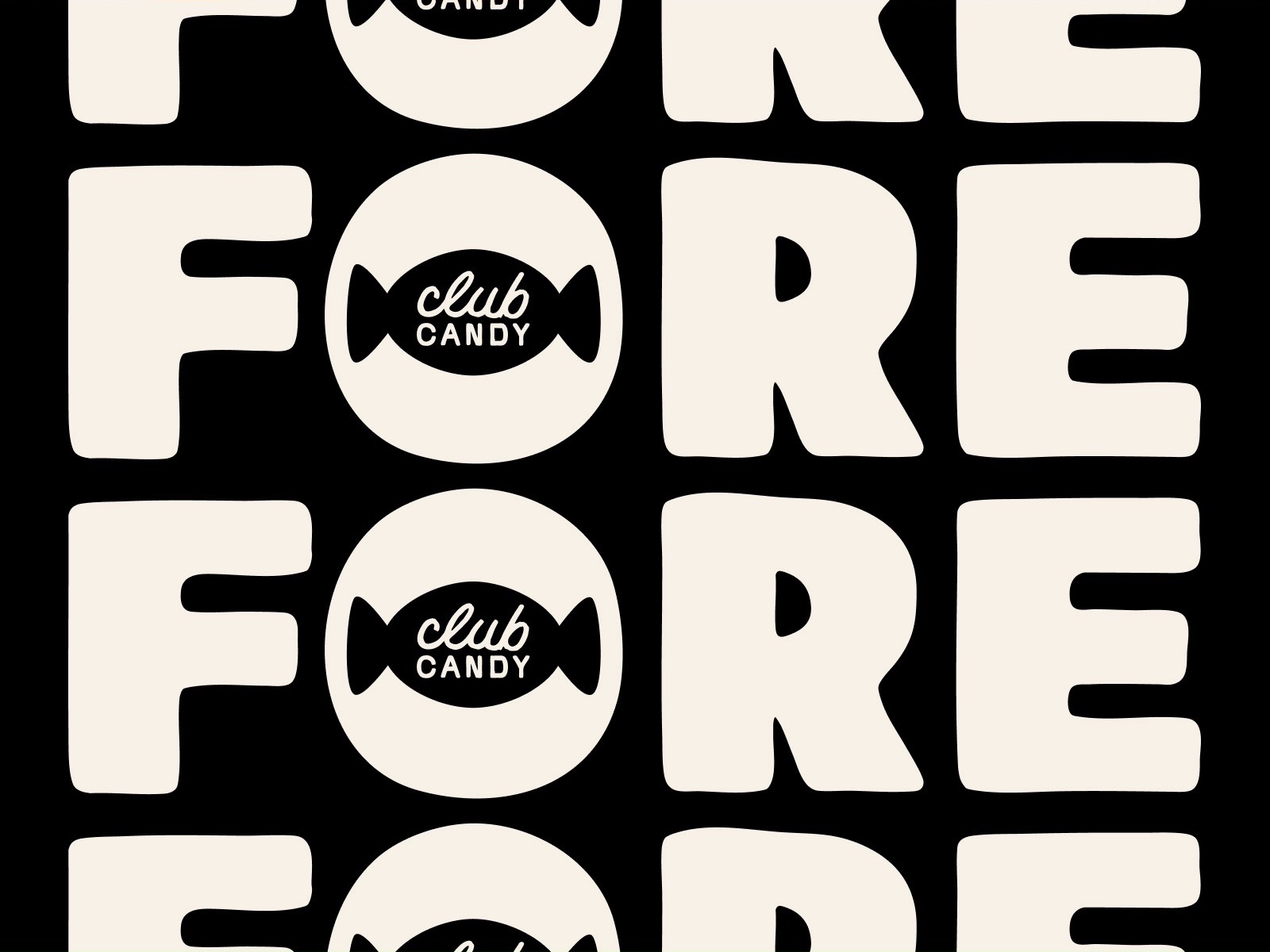Club Candy 'Fore' typographic pattern